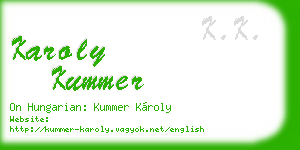 karoly kummer business card